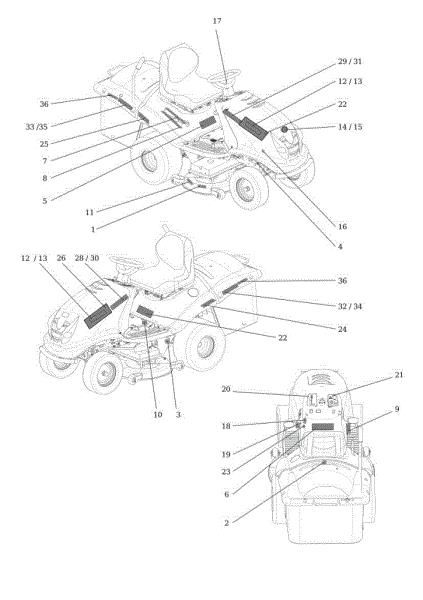 Labels OM 106S/24H 4X4 Cat.2013 Garden tractor