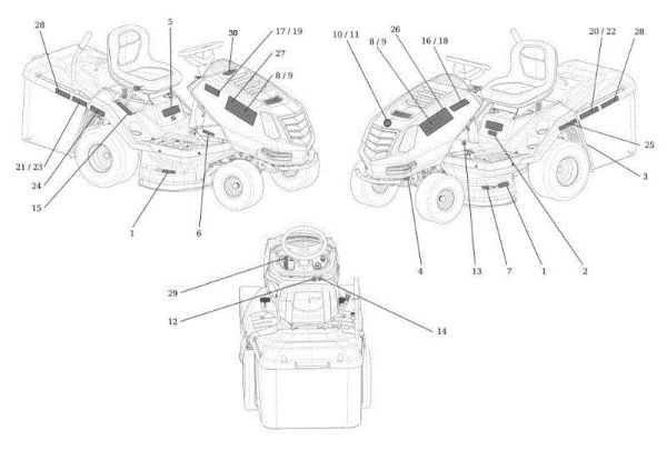 Labels OM 92S/13H Cat.2013 Garden tractor