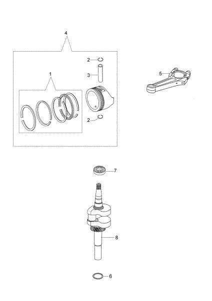 Crankshaft and piston CR 270 K (K650) Transporter