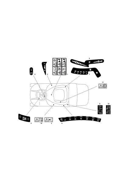 Labels (1/2) OM 72C/12,5KM Cat.2013 Garden tractor