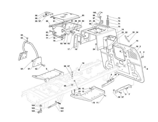 Frame OM 102C/18,5H Cat.2013 Garden tractor
