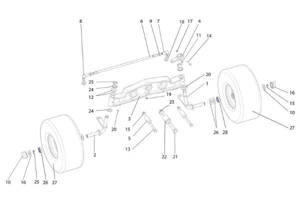 Front axle OM 92S/13H Cat.2014 Garden tractor