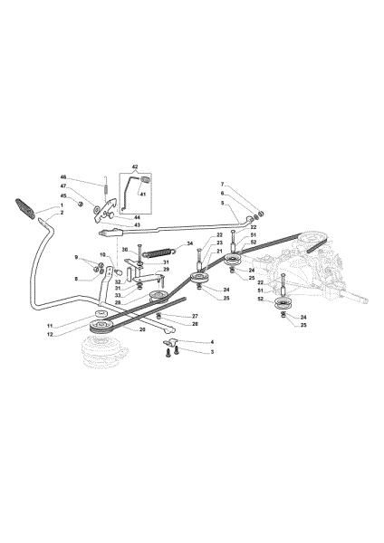 Brake and gearbox controls OM 84/14,5 K H Cat. 2014 Garden tractor