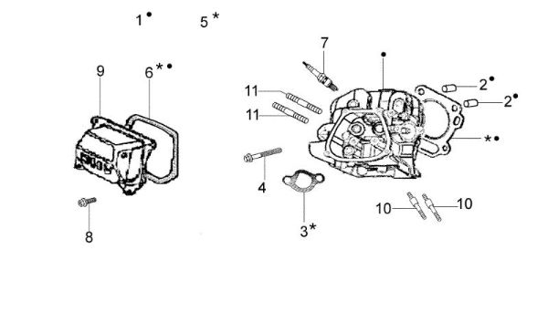 Cylinder head MH 175 RK (K800 HT) Rotary tiller