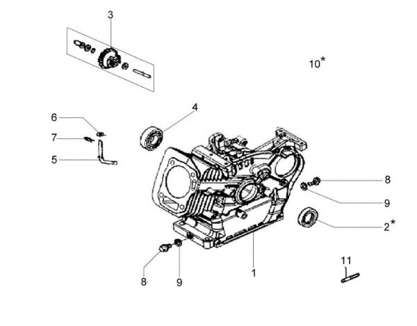 Crankcase MH 175 RK (K800 HT) Rotary tiller