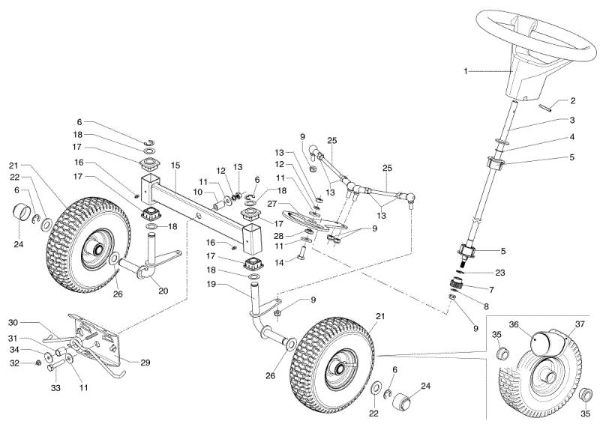 Steering arm MISTRAL 72/12,5 K H (3in1) Garden tractor