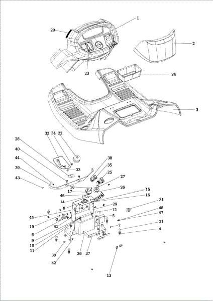 Dashboard OM 106/17,5 H Cat. 2015 Garden tractor