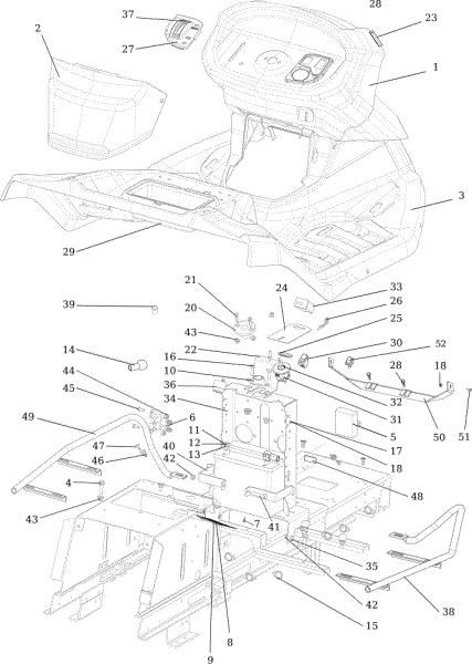 Dashboard OM 107 L/24 KH (K2400AVD V-Twin) Cat. 2015 Garden tractor