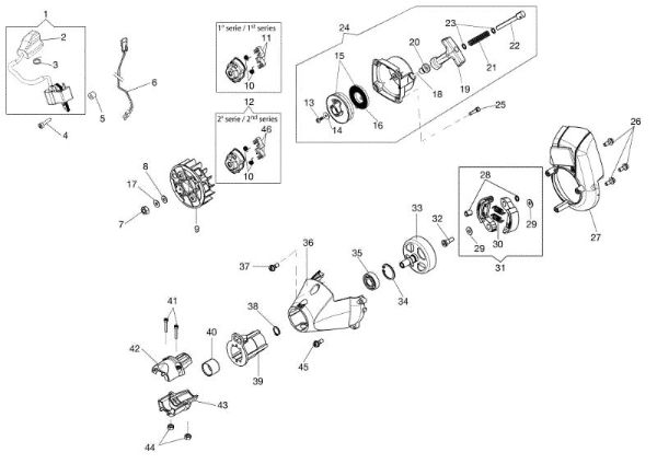 Starter assy and clutch PPX 271 Pole pruner