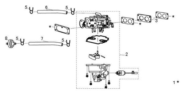 Carburetor APACHE 92 EVO (K2400AVD V-Twin) Cat.2017 Garden tractor