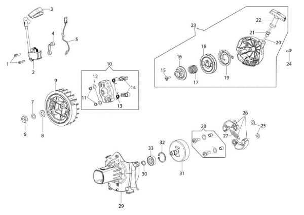 Starter assy BC 550 MASTER Brushcutter