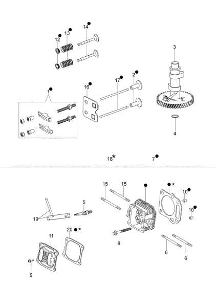 Cylinder head and valve G 44 TK COMFORT PLUS (K600) (2018) Lawnmower