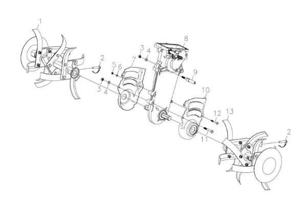 Frame MH 198 RK (K800 HC) Rotary tiller