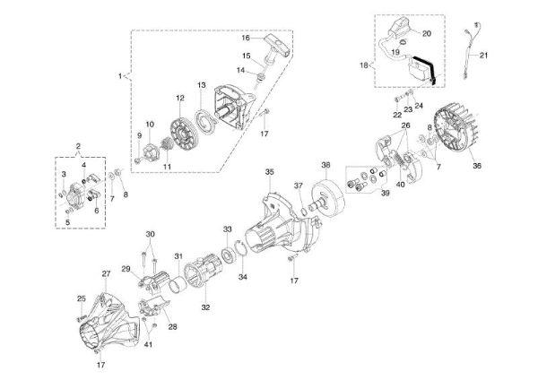 Starter assy and clutch BC 400 S Brushcutter