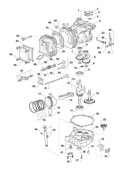 Motor assy OM 98L/14,5 K H Cat. 2018 Garden tractor
