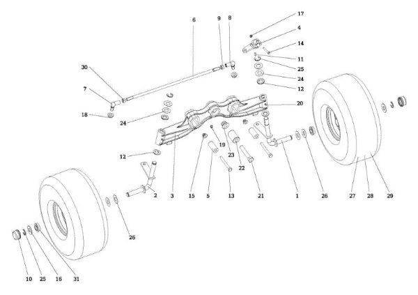 Front axle OM 106/16 KH (K1600AVD) Cat. 2018 Garden tractor