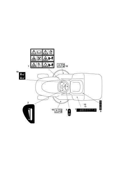 Labels (1/2) OM 103/22 V Cat. 2019 Garden tractor