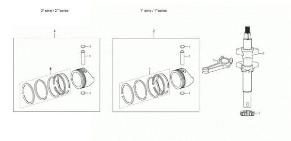 Shaft + piston GV 48 TK ALLROAD PLUS 4 (K655) EURO 5 Lawnmower