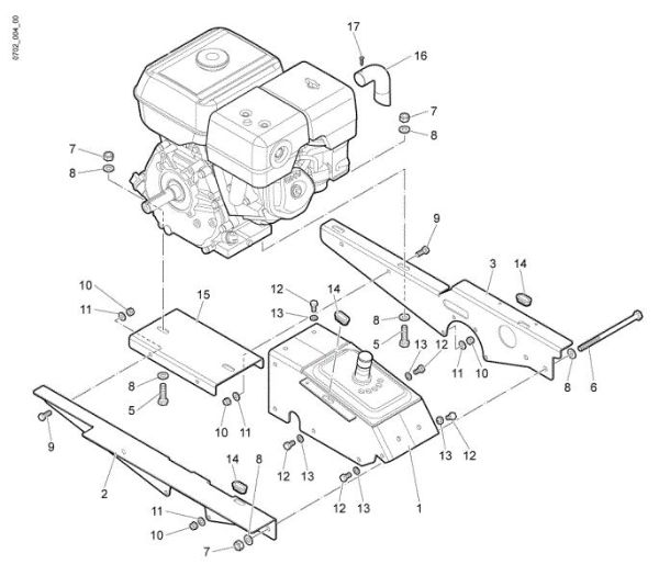 Frame and engine WB 65 (K1100 H) Flail mowers