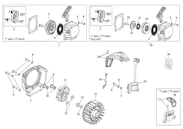 Starter assy and clutch BCH 40 S Brushcutter