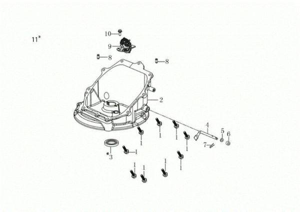 Crankcase cover GH 44 PK Lawnmower