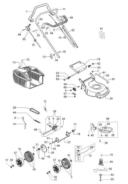 Complete illustrated parts list GH 53 TK Lawnmower