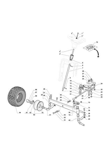 Steering arm OM 84/14,5 K H Cat. 2020 Garden tractor