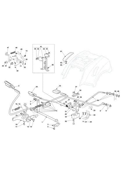 Brake and gearbox controls OM 103/16 K Cat. 2020 Garden tractor