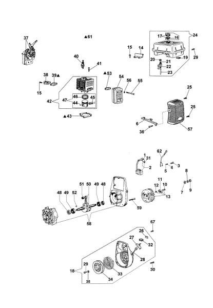 Starter assy and engine (From 07/04/08) SC 33 Water pump