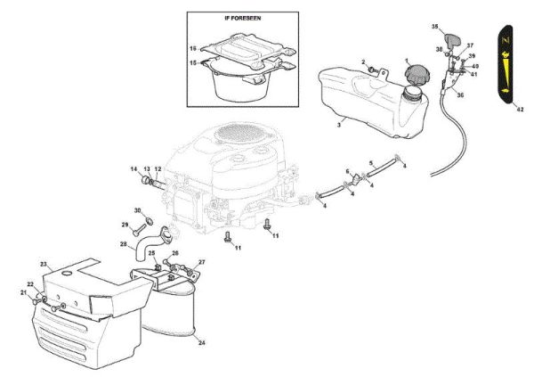 Tank, muffler and guards GLX 14-84H Garden tractor