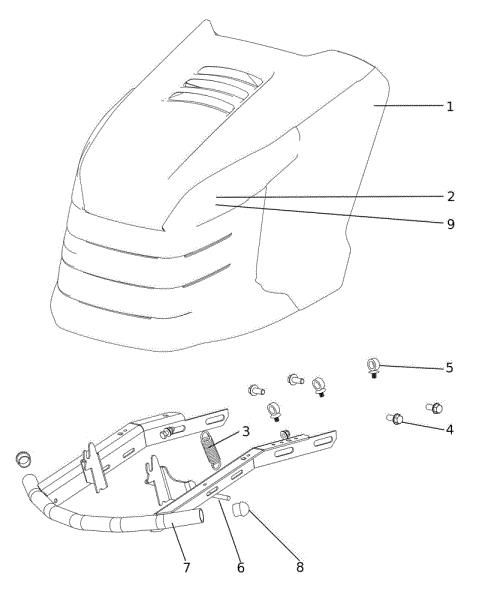 Hood (1/2) OM 92/16H Cat.2023 Garden tractor