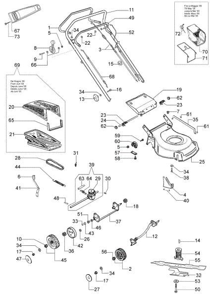 Complete illustrated parts list G 48 TAS Lawnmower
