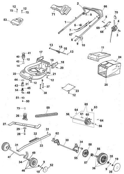 Complete illustrated parts list MAX 48 TBQ Lawnmower