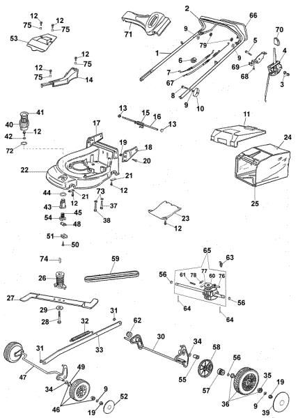 Complete illustrated parts list MAX 53 TBX Lawnmower