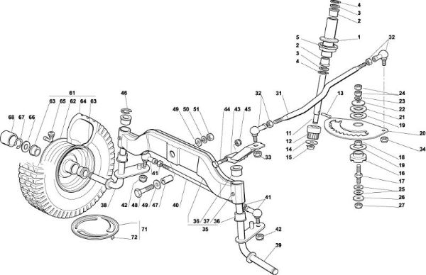 Steering arm OM 102C/20H Garden tractor