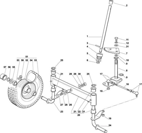 Steering arm OM 72C/12,5M Cat.2003 Garden tractor