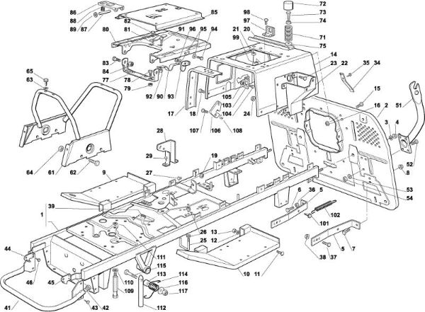 Frame OM 102C/13,5M Cat.2003 Garden tractor