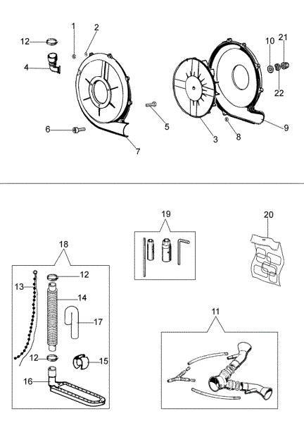Fan case and accessories AM 190 Mistblower