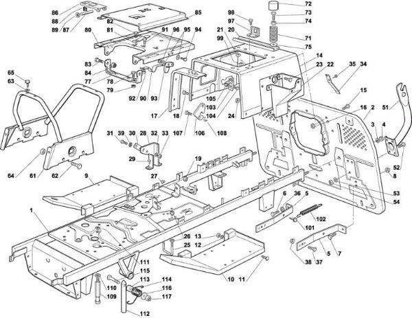 Frame OM 102C/15,5M Cat.2004 Garden tractor