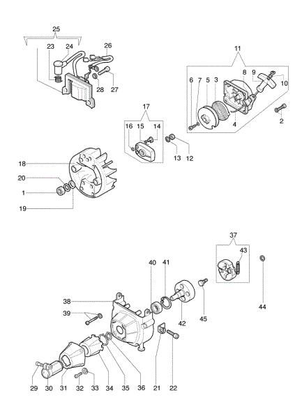 Starter assy and clutch 727 S Brushcutter