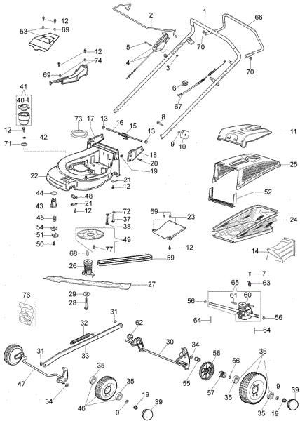 Illustrated parts list (From June 2007) MAX 53 TBXM Plus-Cut Lawnmower