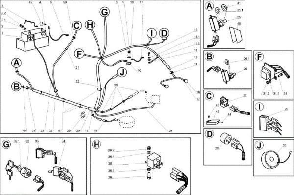 Electrical parts OM 104JH/20H Cat.2005 Garden tractor