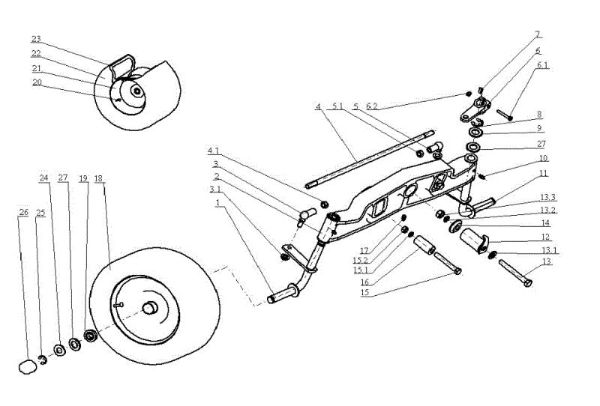 Front axle OM 104J/18H Cat.2005 Garden tractor