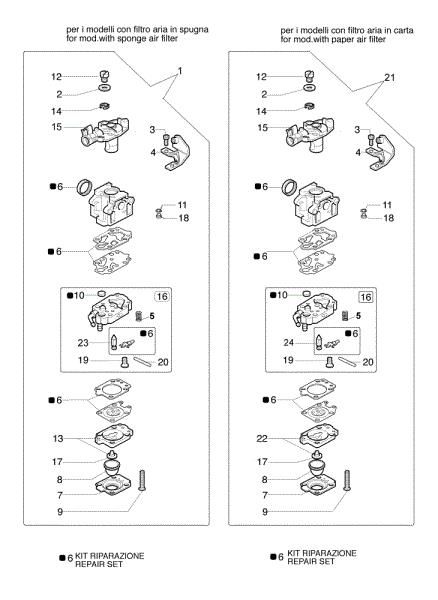 Carburetor WYK-104, WYK-143A 753 S Brushcutter