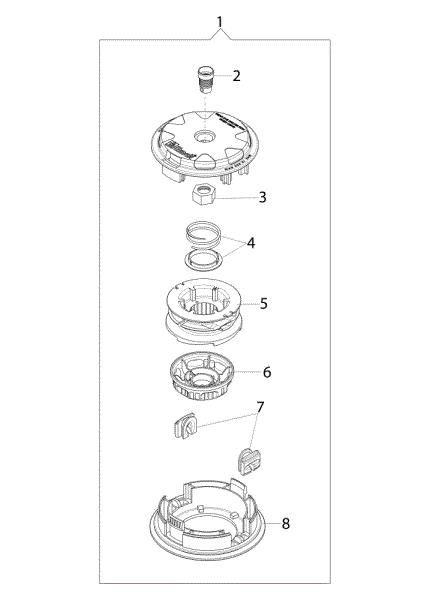 Illustrated parts list (Head "Load and Go" Ø130) 753 S Brushcutter