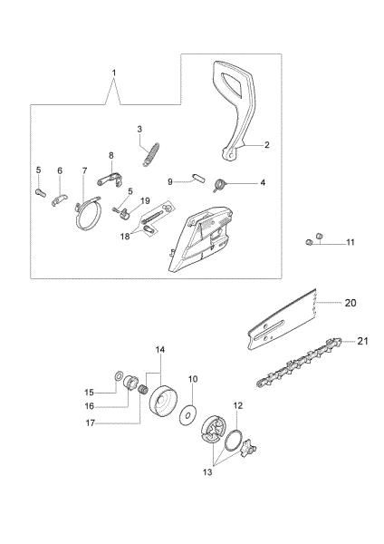 Clutch and brake 941 CX Chainsaw