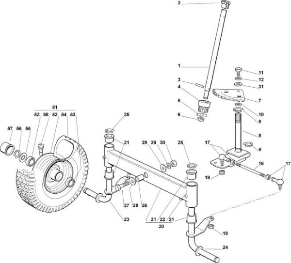 Steering arm OM 72C/12,5M Cat.2006 Garden tractor