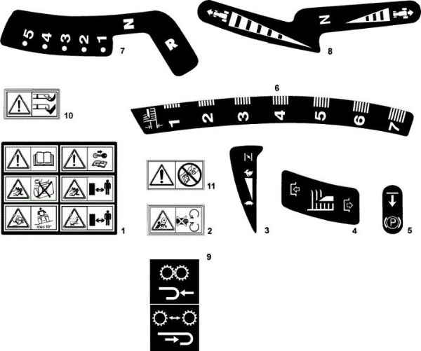 Labels OM 72C/12,5M Cat.2006 Garden tractor