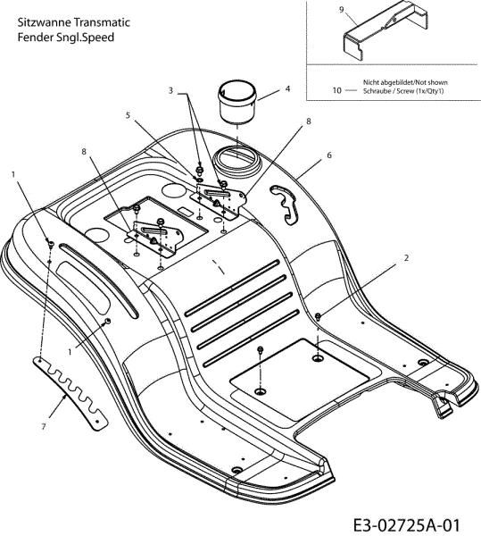 Rear body POLO 97/13,5 T Cat.2006 Garden tractor