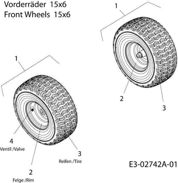 Front wheels POLO 108/17 H Garden tractor